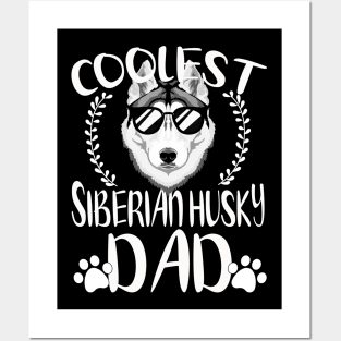 Glasses Coolest Siberian Husky Dog Dad Posters and Art